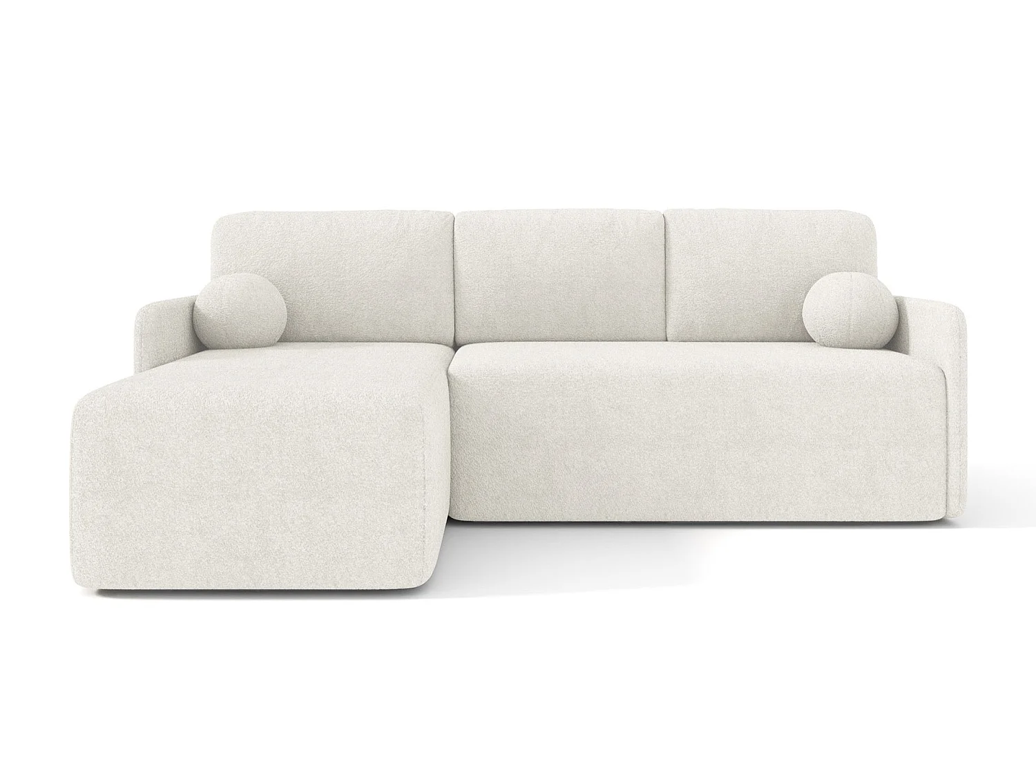 Canapé d'angle réversible convertible 3 places en tissu crème