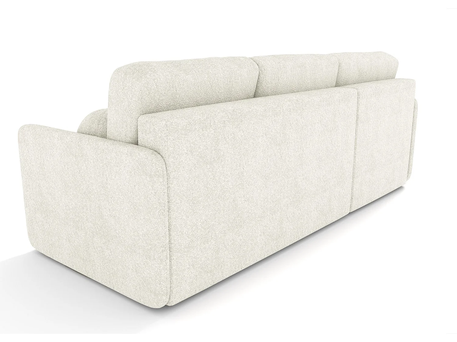 Canapé d'angle réversible convertible 3 places en tissu crème