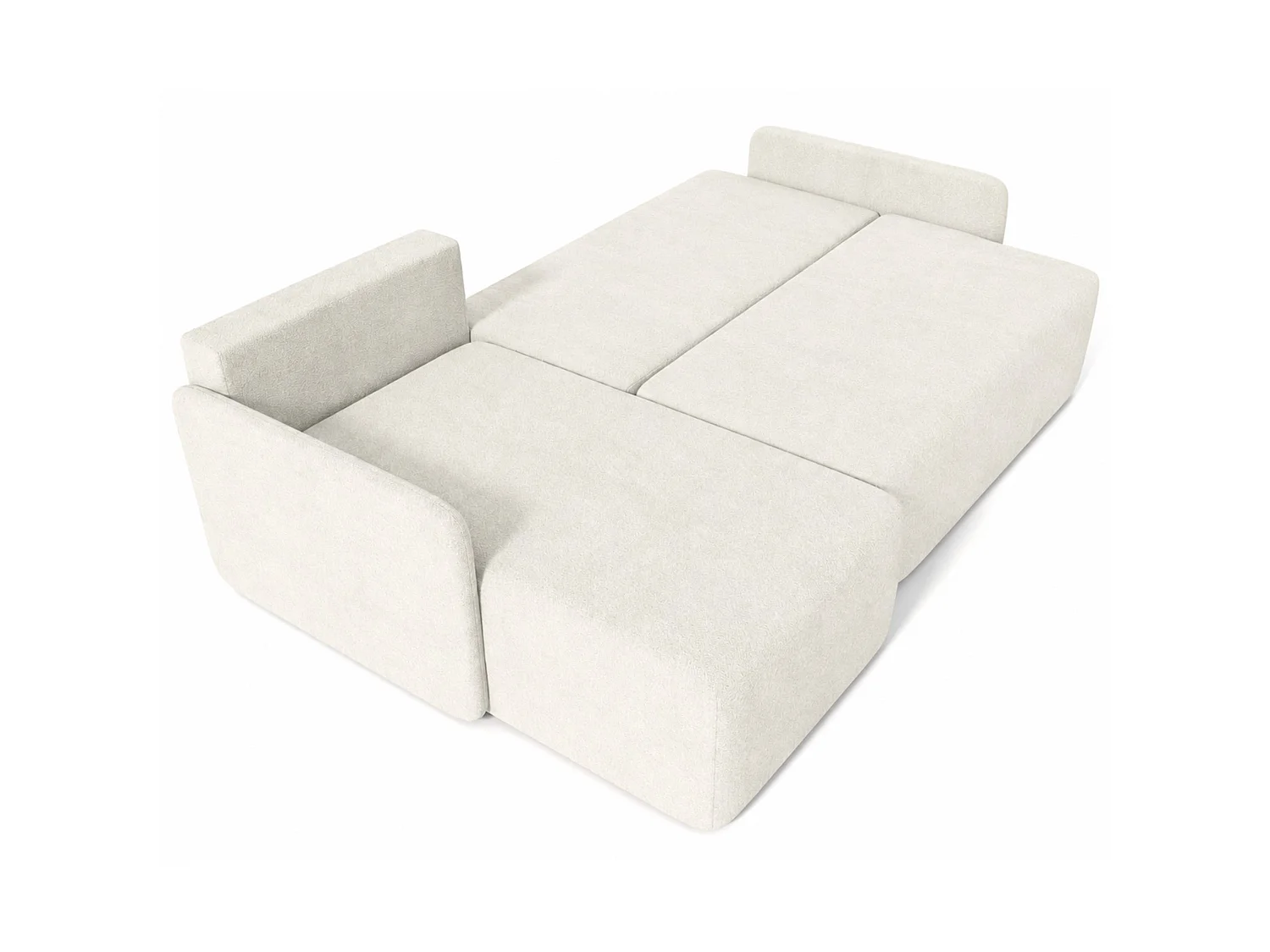 Canapé d'angle réversible convertible 3 places en tissu crème BLOOM