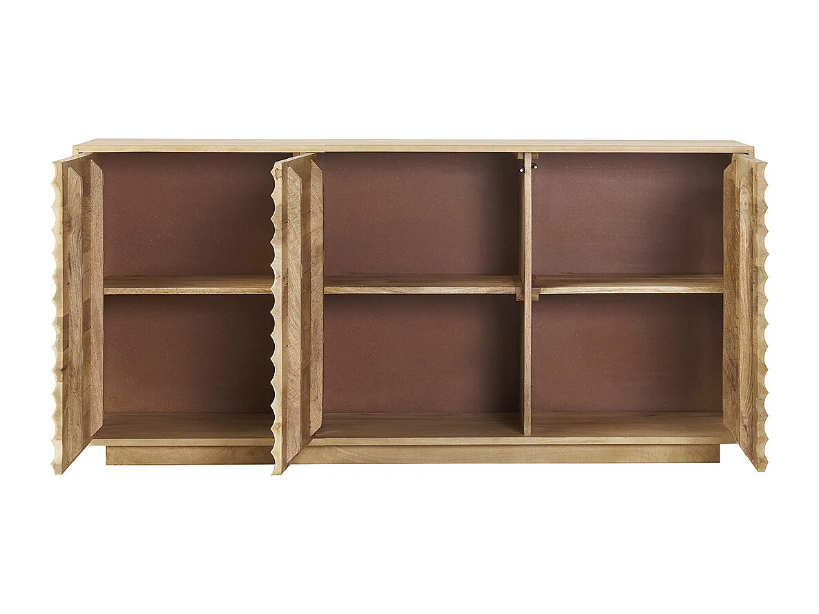 Massivholz-Sideboard aus Mangoholz mit 3 Türen L160 cm MATCHA