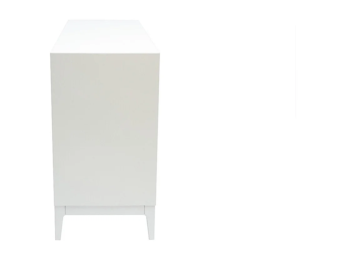 Cómoda blanca mate y metal dorado 6 cajones L120 cm GIANA