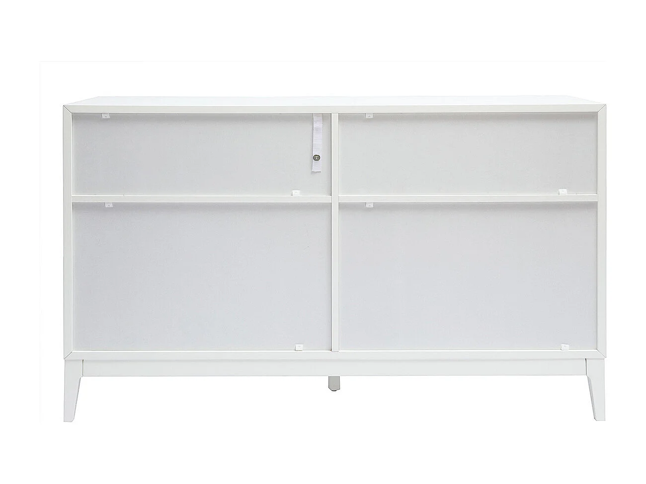 Cómoda blanca mate y metal dorado 6 cajones L120 cm GIANA