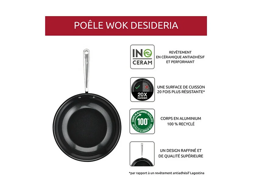 Wok Désideria céramique 28 cm