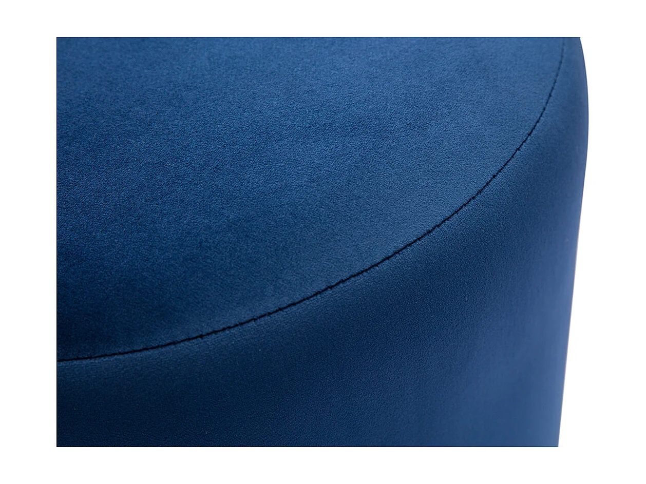 Runder Samtpouf in Marineblau und goldener Metallstruktur D40 cm AMAYA