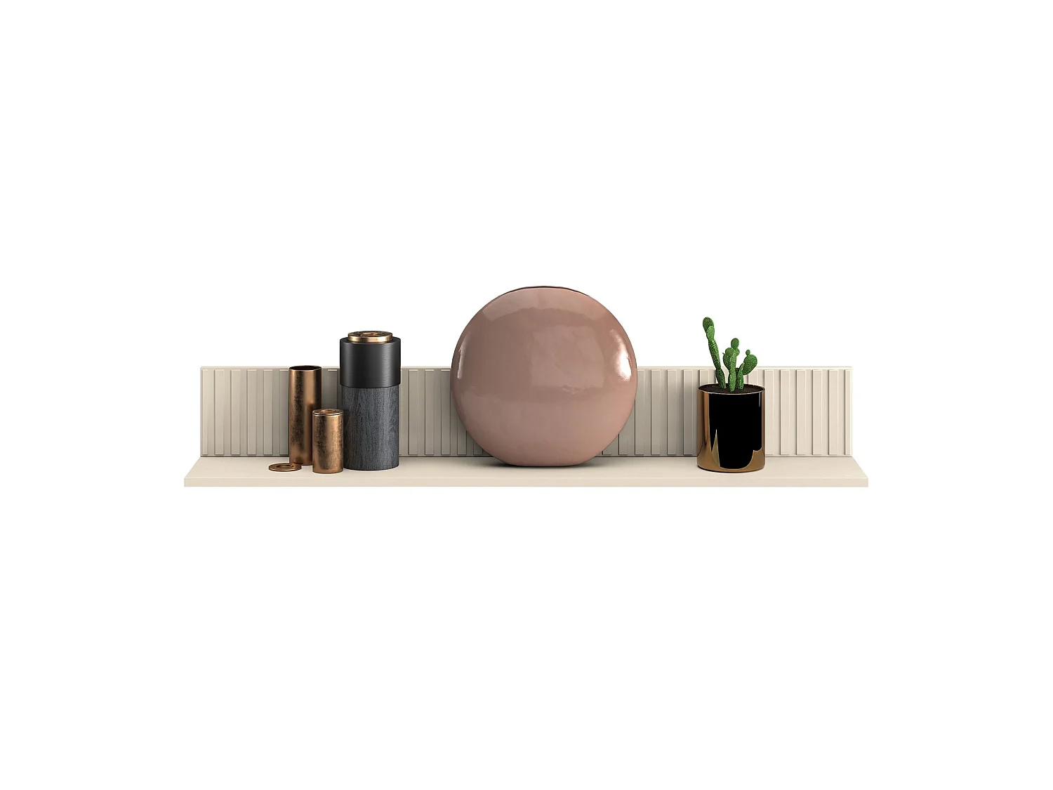 Étagère murale - beige avec lamelles décoratives - 120 cm - CALETTO