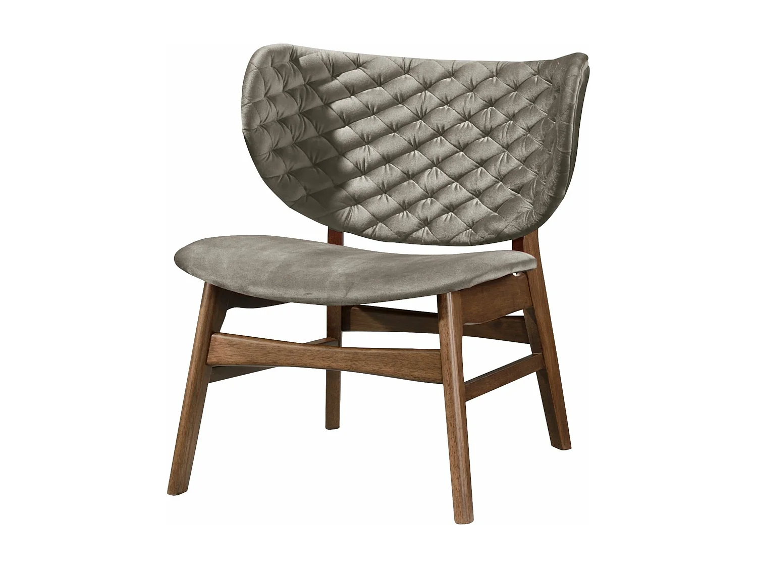 Sessel - gesteppt mit Holzbeinen - Grau - TURKUL