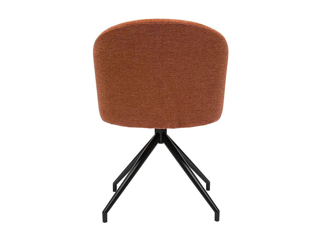 Chaise design pivotante 360° en tissu effet velours texturé terre brulée et métal noir VANITY