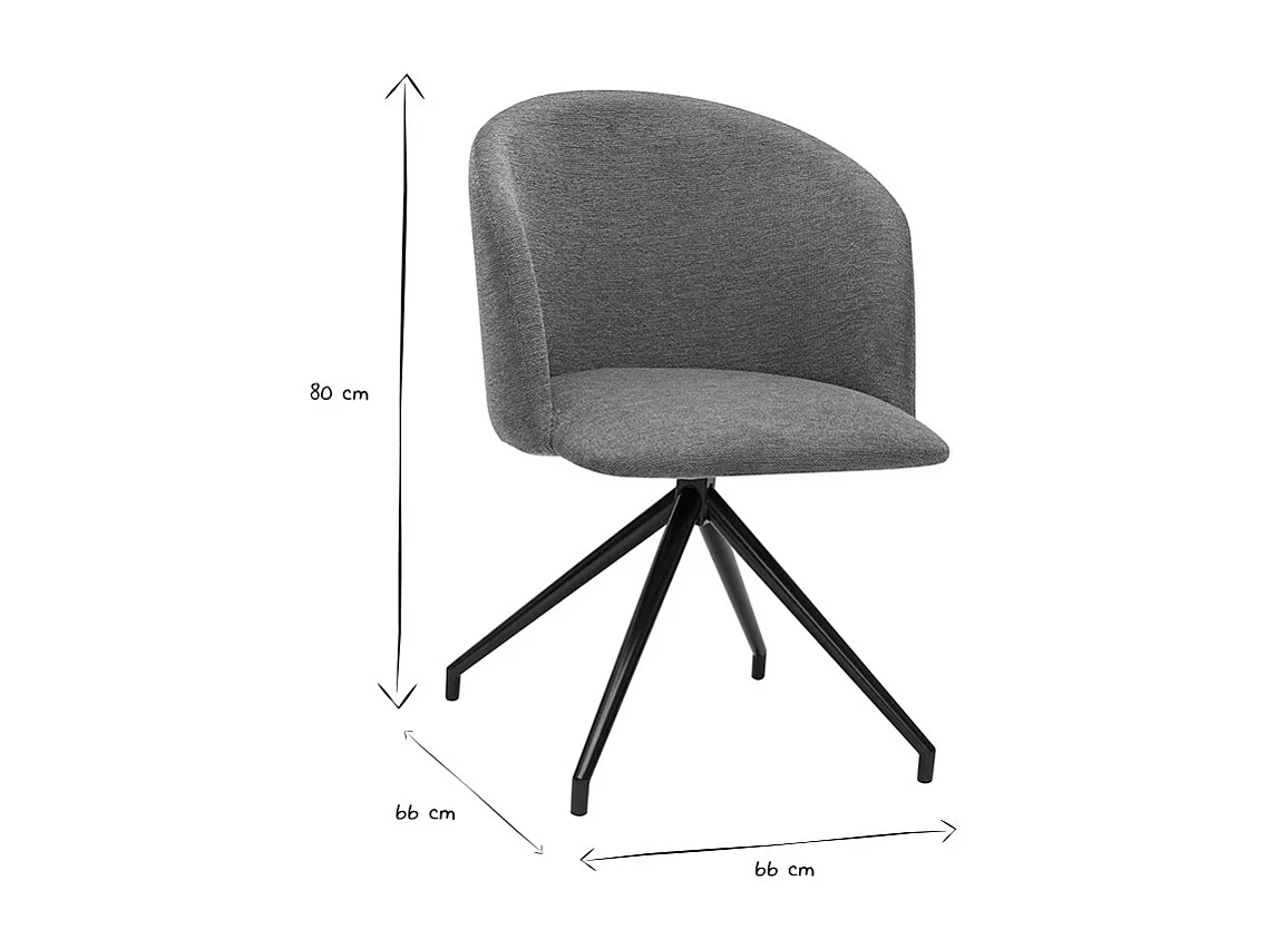 Chaise design pivotante 360° en tissu effet velours texturé terre brulée et métal noir VANITY