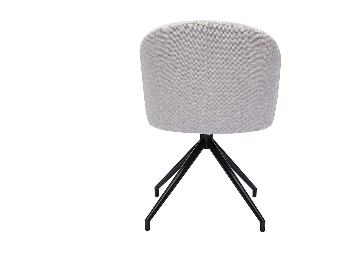 Silla de diseño giratoria 360° de terciopelo beige texturizado y metal negro VANITY