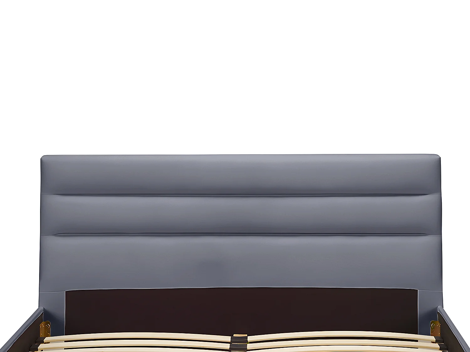 Lit 160 x 200 cm - Tissu - Gris - FAUSTIN