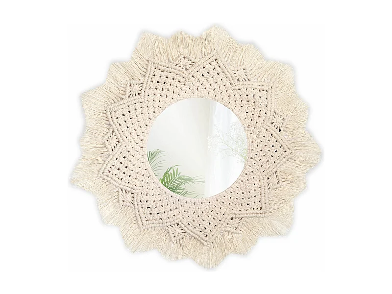 MIROIR REA BOHO 60CM 322051 BEIGE