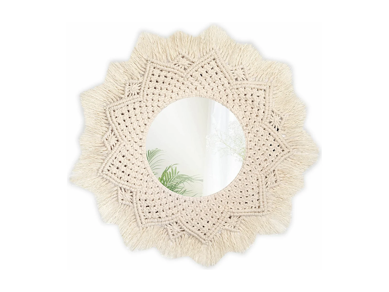 MIROIR REA BOHO 60CM 322051 BEIGE