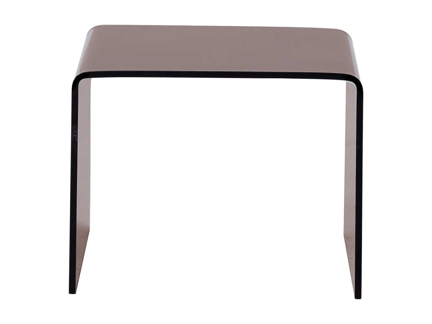 Table de chevet - Verre trempé courbé - Brun - SUZANA