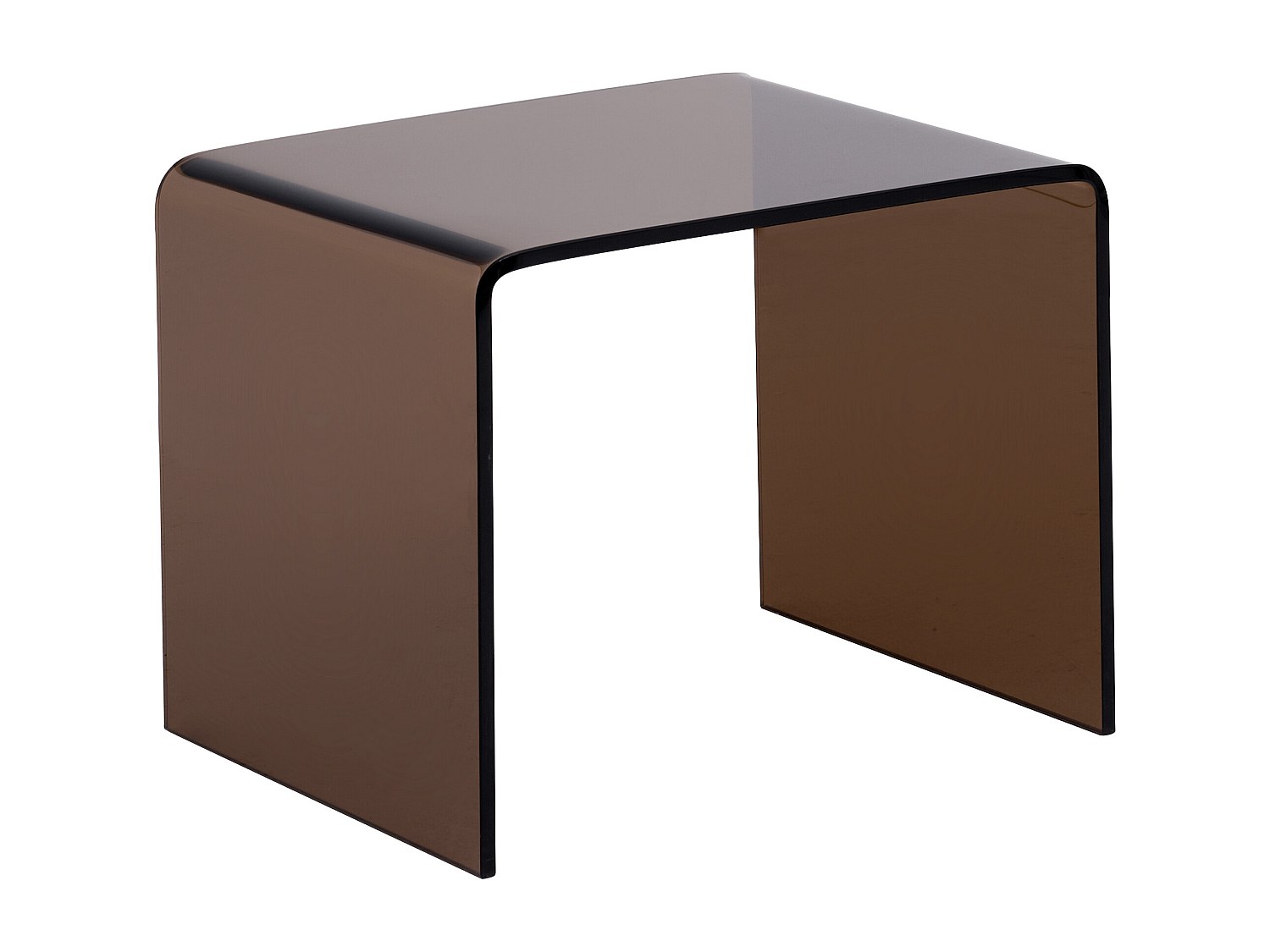 Nachttisch - gebogenes Sicherheitsglas - Braun - SUZANA günstig online kaufen