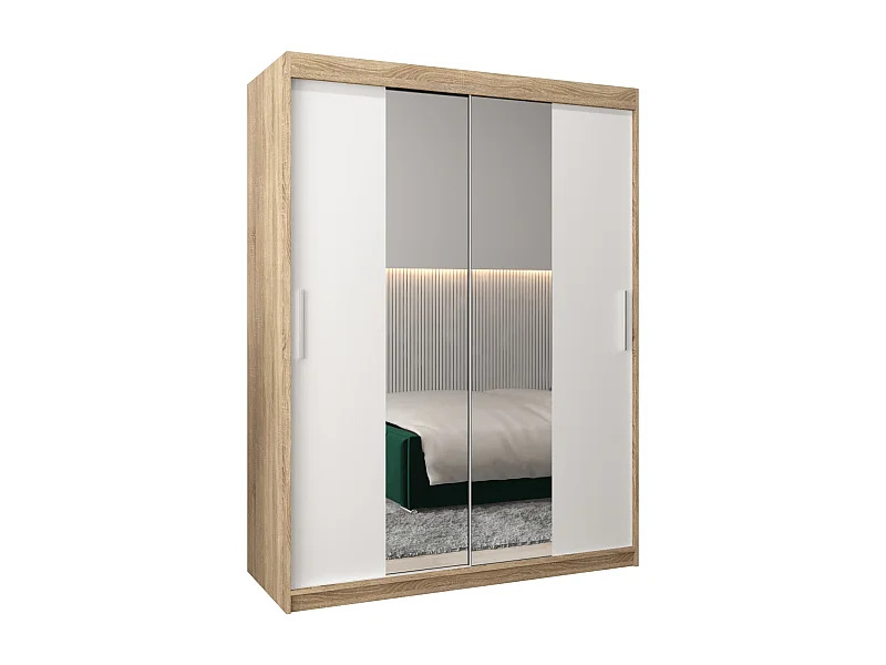 Armadio Tokyo 1 ad ante scorrevoli 200/150/62 2 porte (sonoma/bianco)