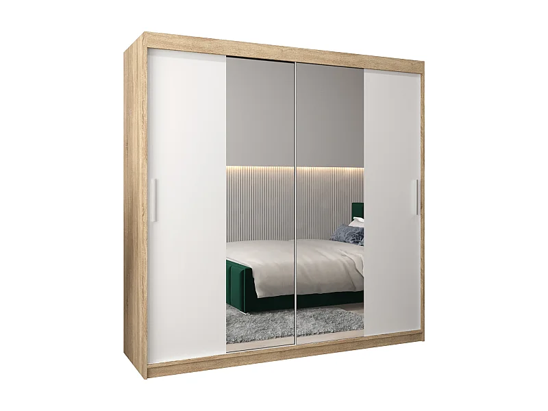 Tokyo 1 kledingkast met schuifdeuren 200/200/62 2 deuren (sonoma/wit)