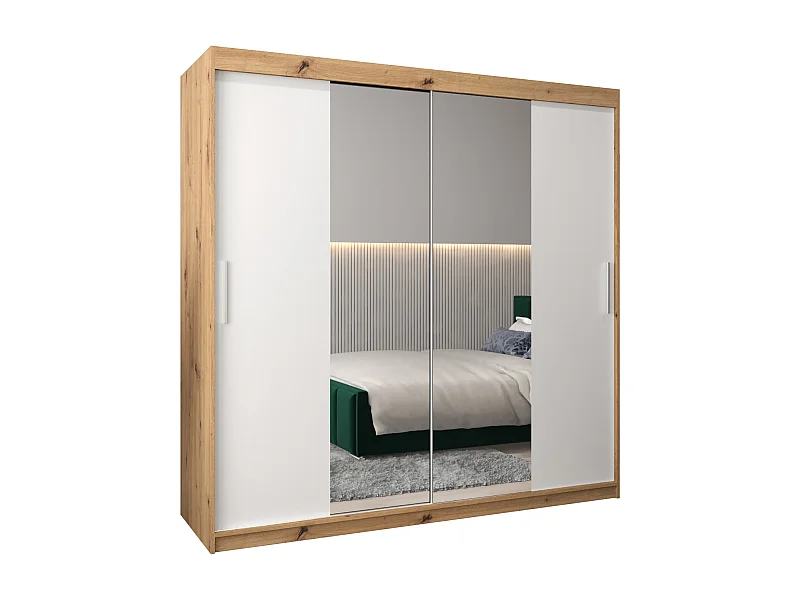 Armoire Tokyo 1 À Portes Coulissantes 200/200/62 2 portes (Artisan/Blanc)