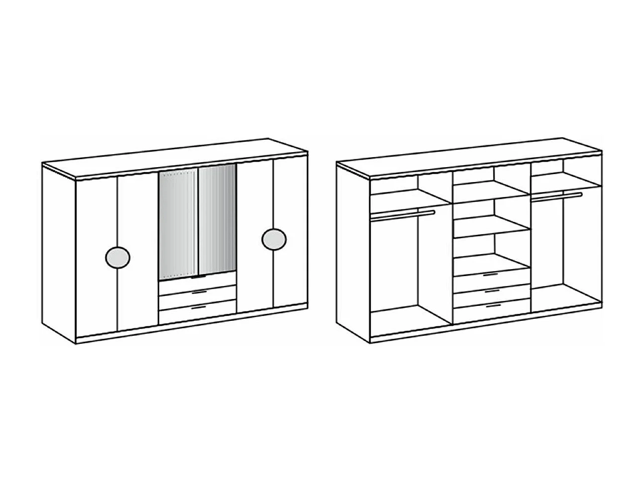 Ensemble de chambre à coucher complète coloris blanc, rechampis imitation bois