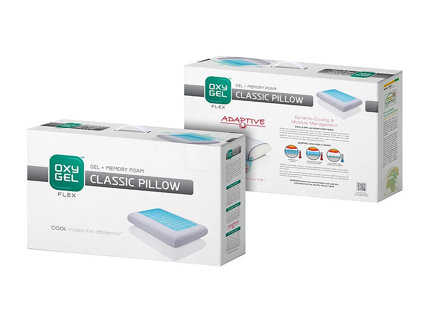 Oreiller 60 x 40 cm gel OXYGEL™ et mousse à mémoire de forme - HYPNOS