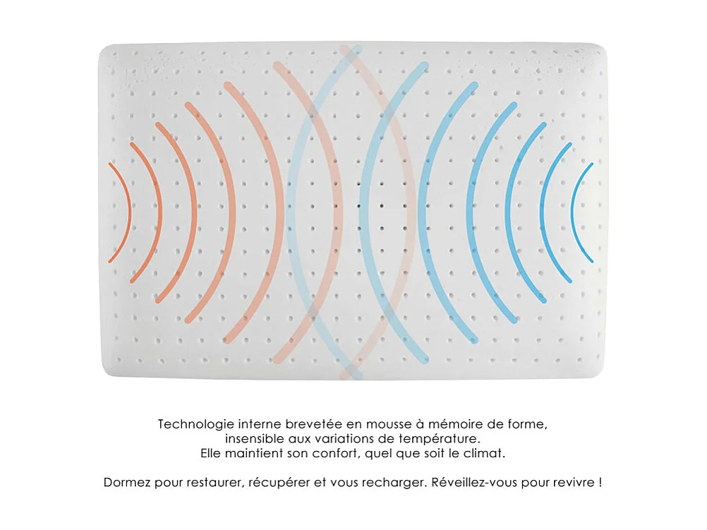 Oreiller 60 x 40 cm avec mousse à mémoire de forme Air Feel™ - LUNA 01