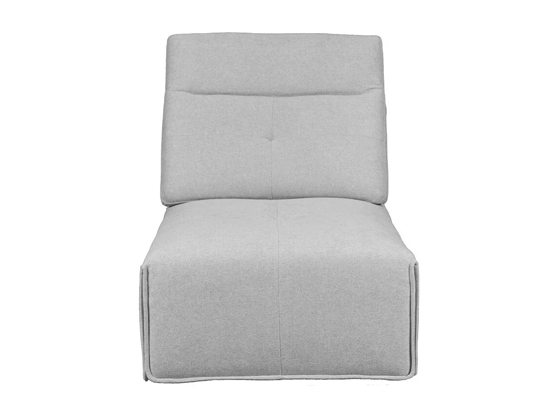 Méridienne tissu gris clair dossier et appui-tête réglables - LIVING