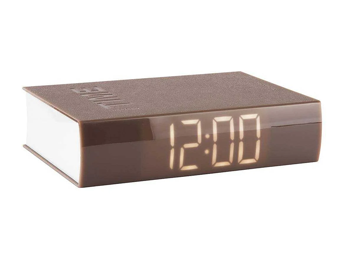 Réveil LED en plastique Book Gris