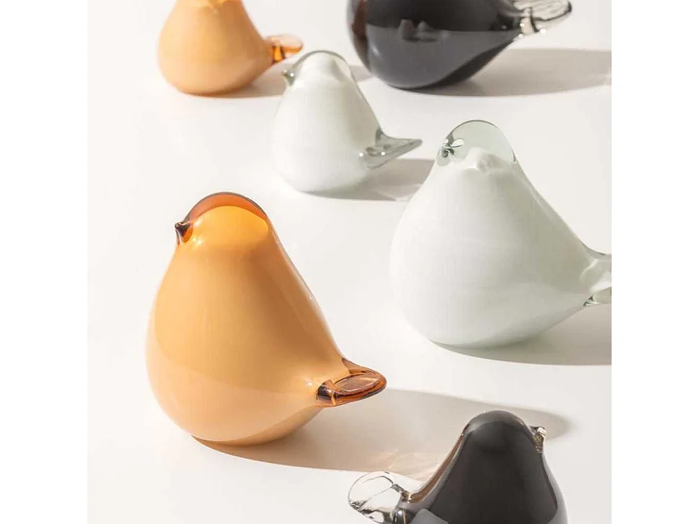 Statue en verre Fat Bird 9 x 6 x 8 cm