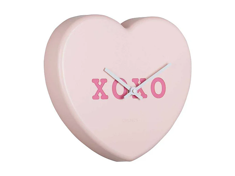 Reloj de pared Corazón de caramelo - Rosa suave