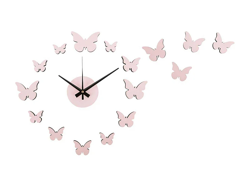 Horloge murale pastel DIY Butterfly Rose pâle