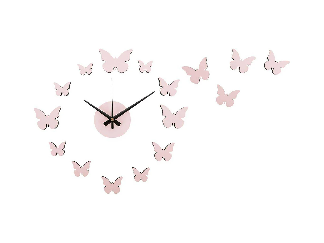 Horloge murale pastel DIY Butterfly Rose pâle