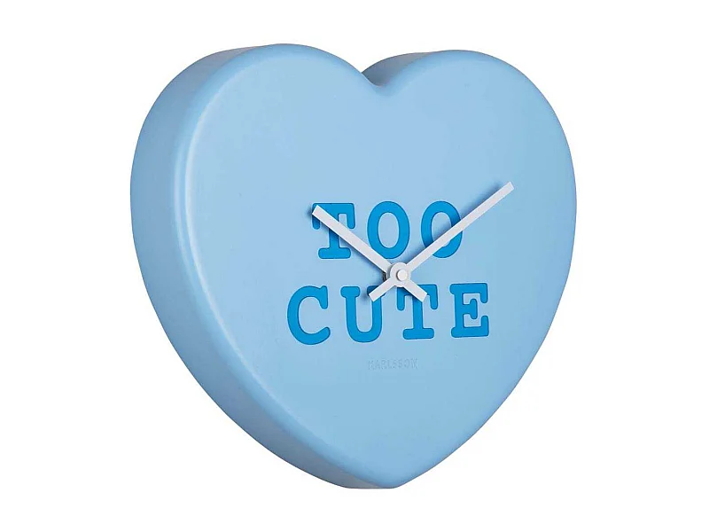Reloj de pared Corazón de caramelo - Azul suave