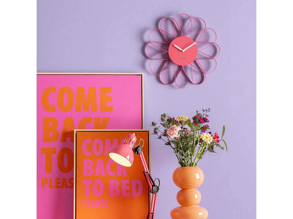 Wandklok Arkis - Helderroze- Ø40cm