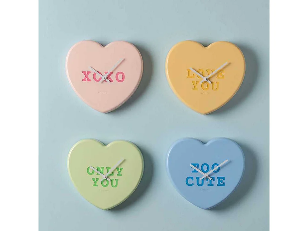 Wandklok Heart Candy - Zachtgeel