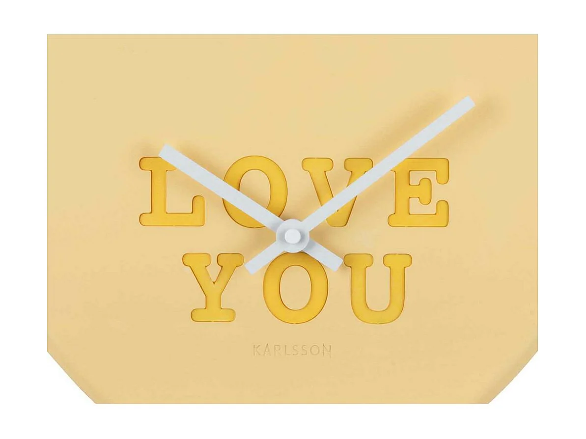 Wanduhr Herz Candy - Zartes Gelb