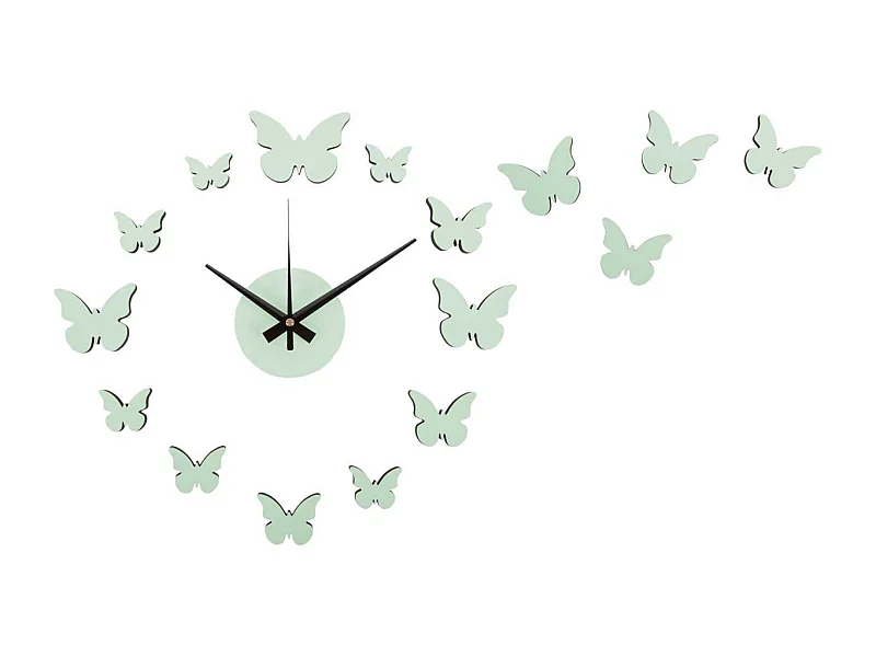 Horloge murale pastel DIY Butterfly Vert clair