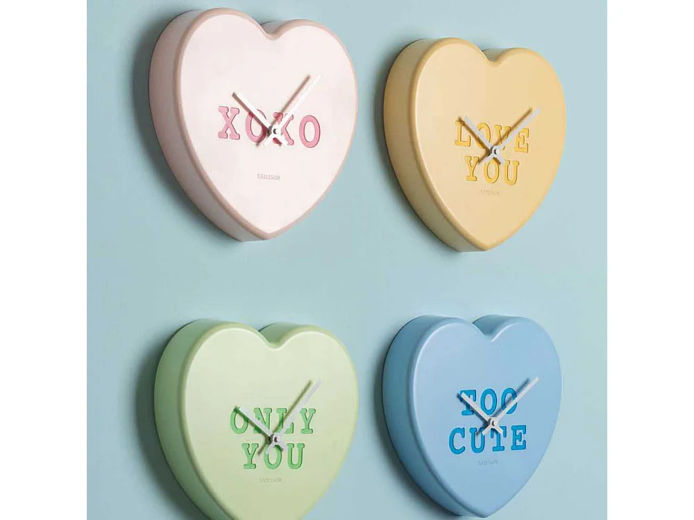 Wandklok Heart Candy - Zachtgroen