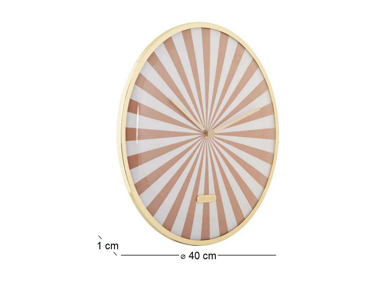 Horloge en métal Candy Swirl Dome Marron clair