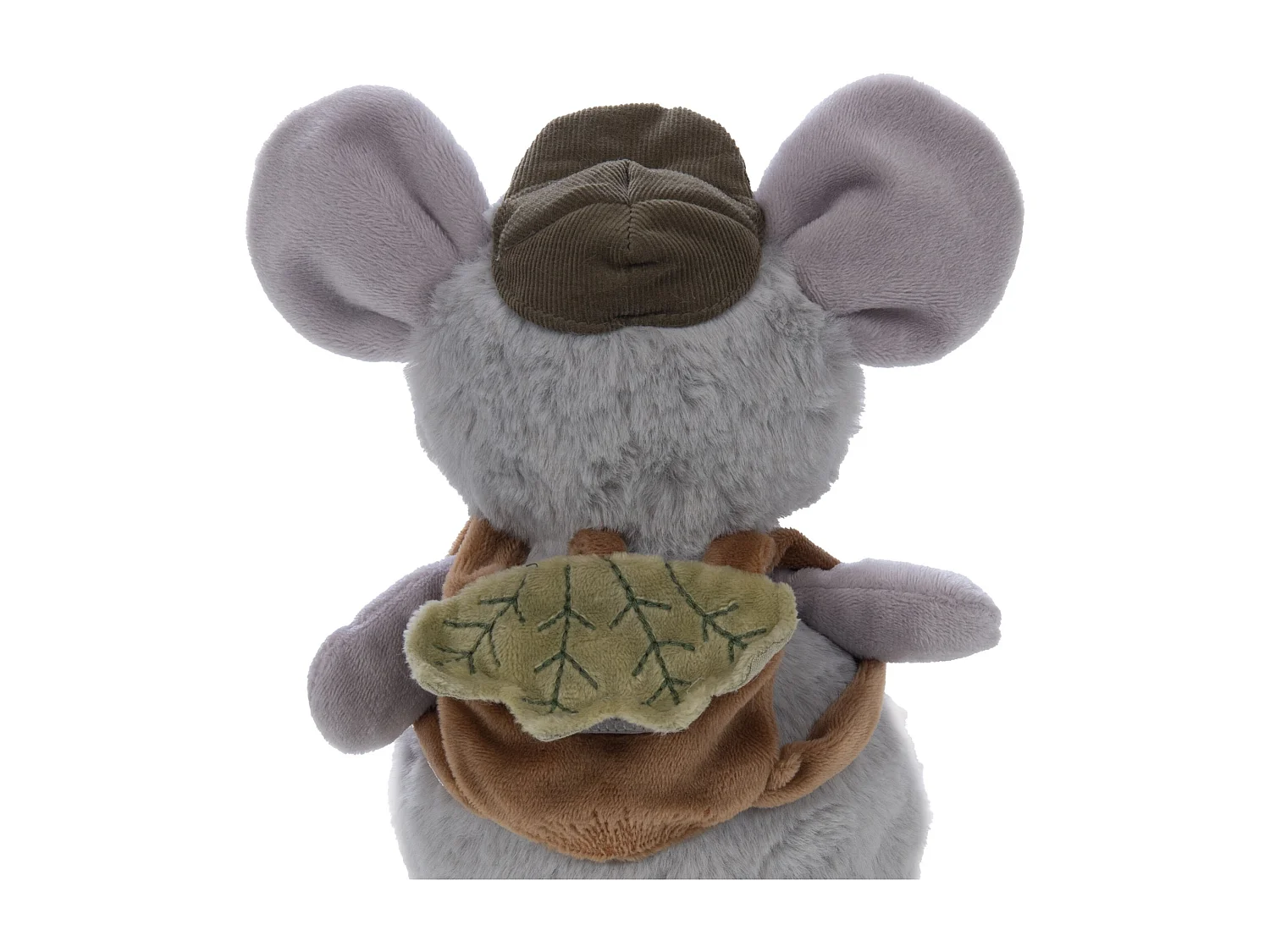 Peluche petite souris avec sac à dos gris 24x16x12cm