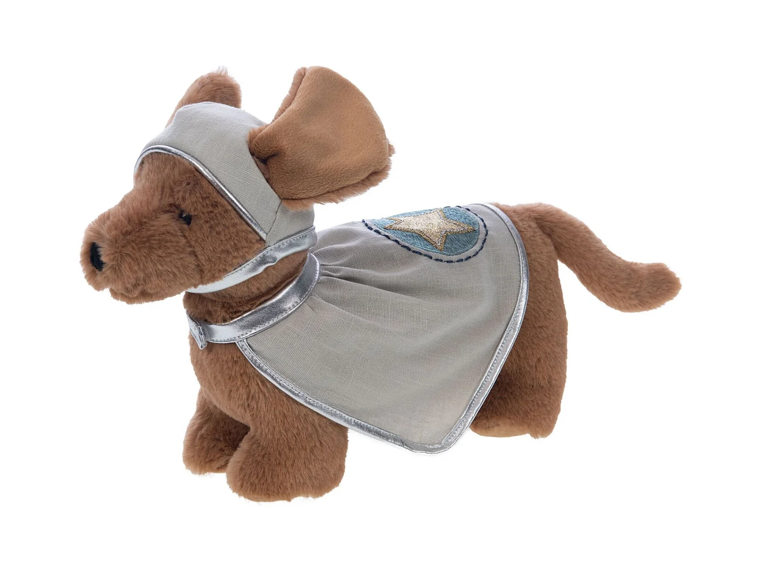 Plüschtier Maus mit Rucksack grau 24x16x12cm