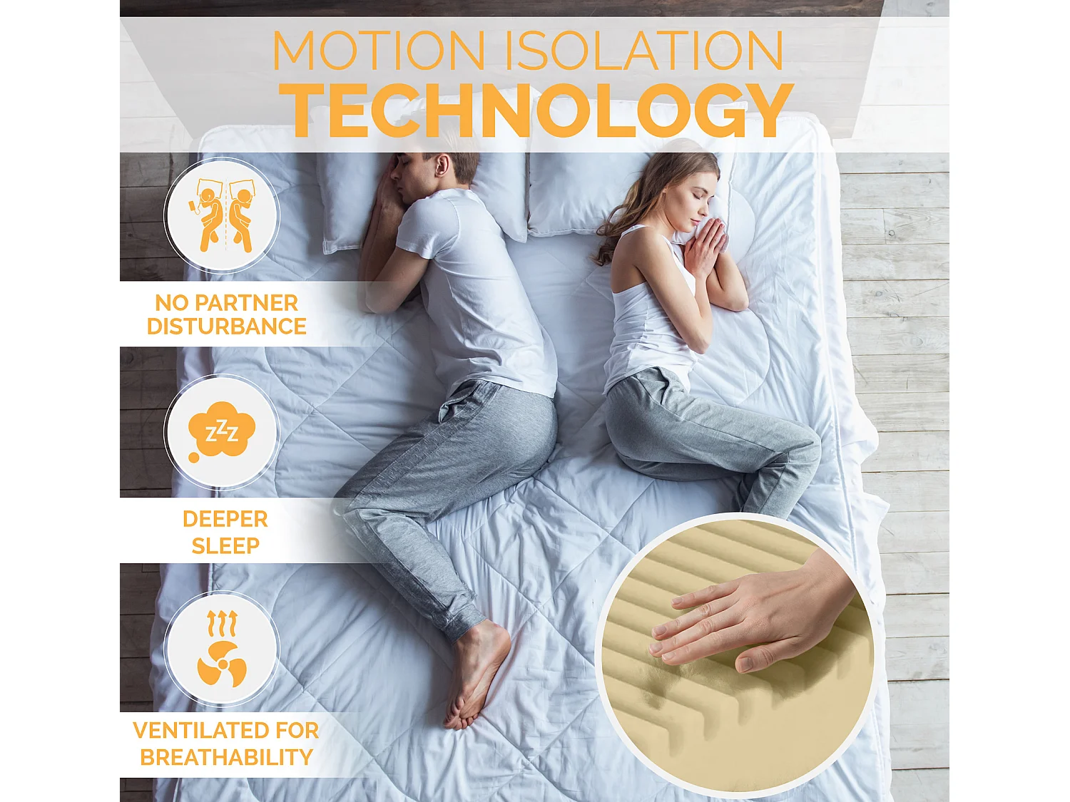 TANHK Matelas de circulation d'air frais 90x190, 20cm,  Souple à mi-ferme, Hypoallergénique, Housse amovible, Fabriquée en Italie