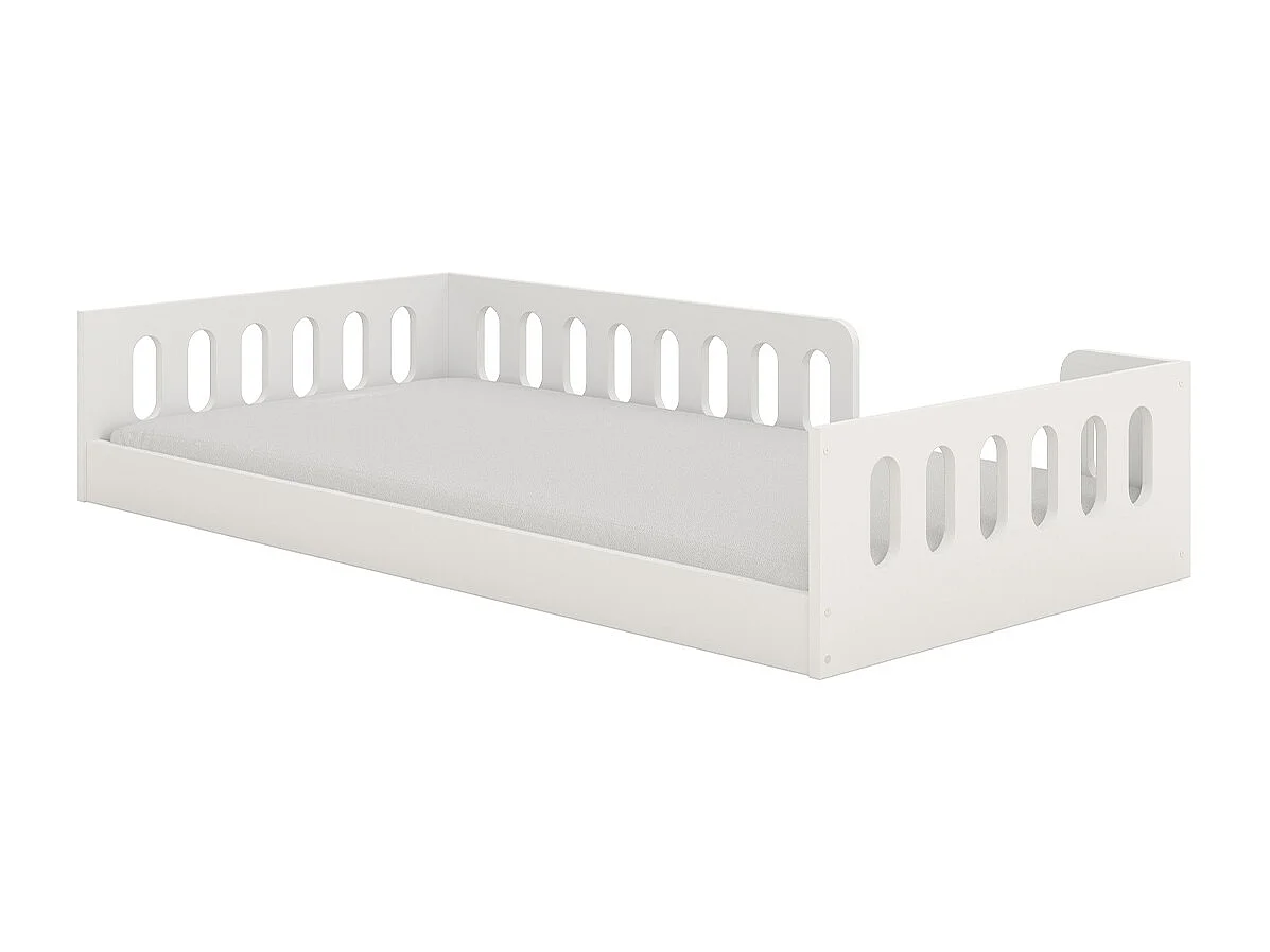 Letto a terra 80x180 con rete a doghe Kocot Kids Timothée Bianco