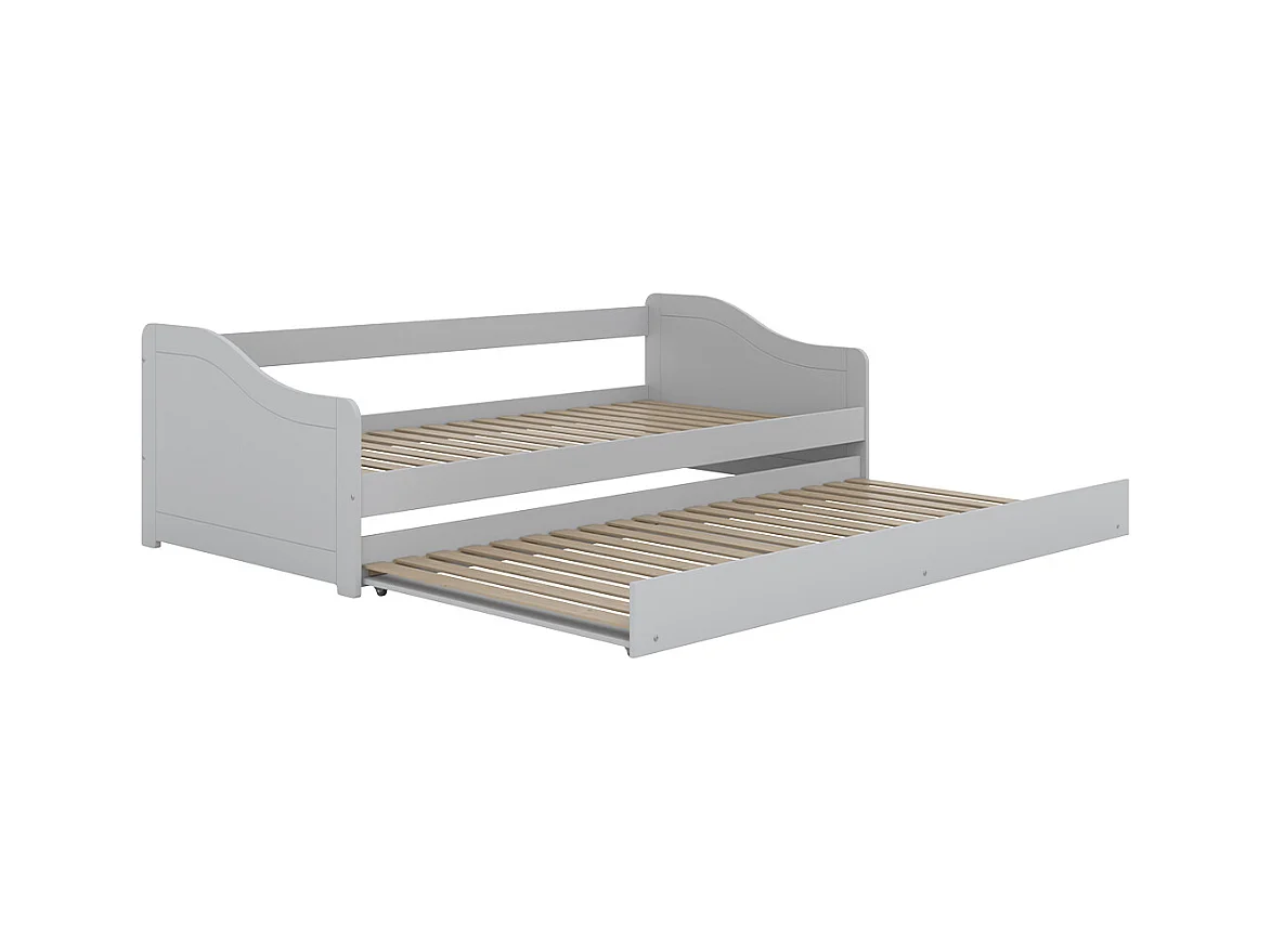 Lit 90x200 sommier matelas et tiroir inclus Allison Blanc