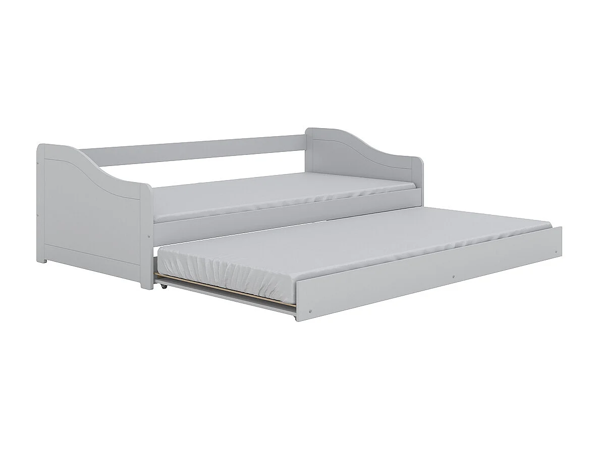 Lit 90x200 sommier matelas et tiroir inclus Allison Blanc