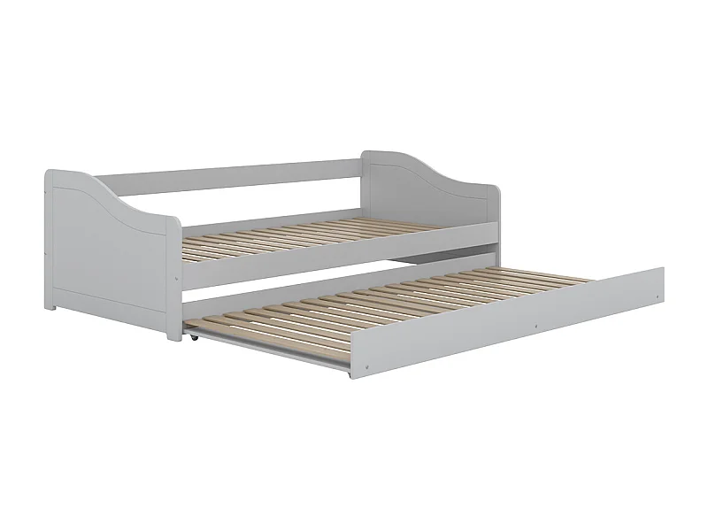 Lit 90x200 sommier matelas et tiroir inclus Allison Blanc