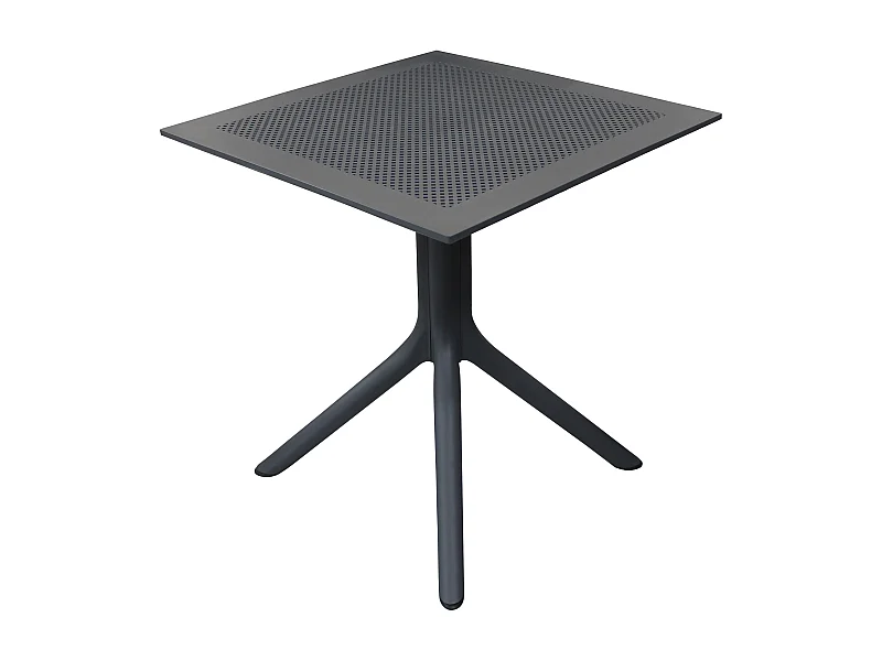 MilaniHome.it - tavolo da giardino in polipropilene di design per esterno giardino cm 80 l x 80 p x 75 hdi coloreAntracite