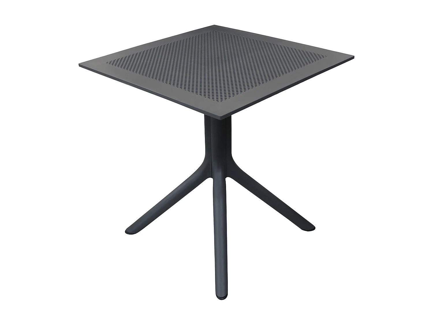 MilaniHome.it - tavolo da giardino in polipropilene di design per esterno giardino cm 80 l x 80 p x 75 hdi coloreAntracite