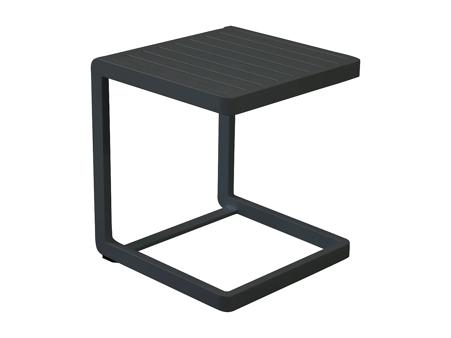 MilaniHome.it - tavolino da giardino in alluminio di design per esterno giardino cm 40 l x 40 p x 45 hdi coloreAntracite