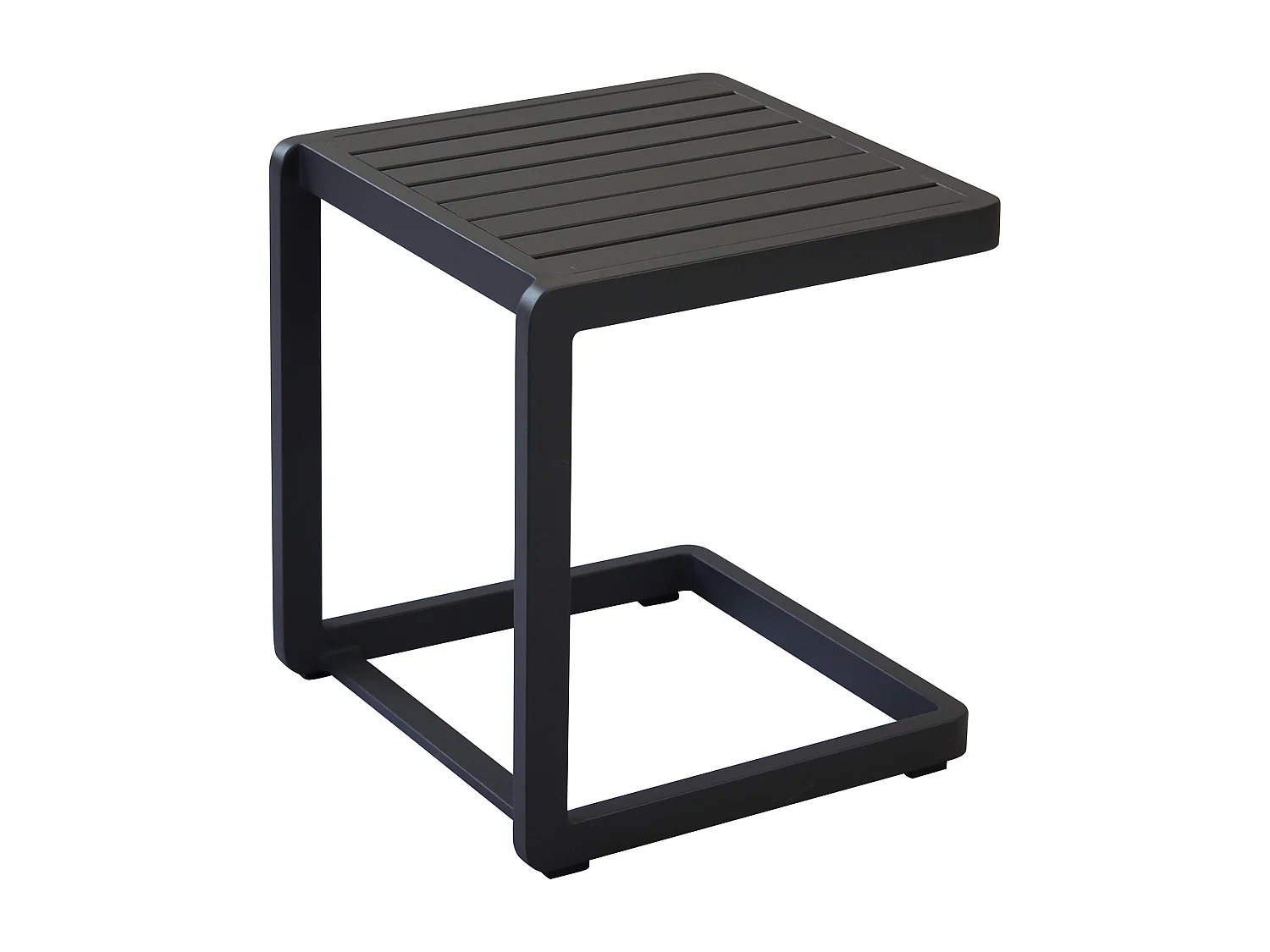 MilaniHome.it - tavolino da giardino in alluminio di design per esterno giardino cm 40 l x 40 p x 45 hdi coloreAntracite