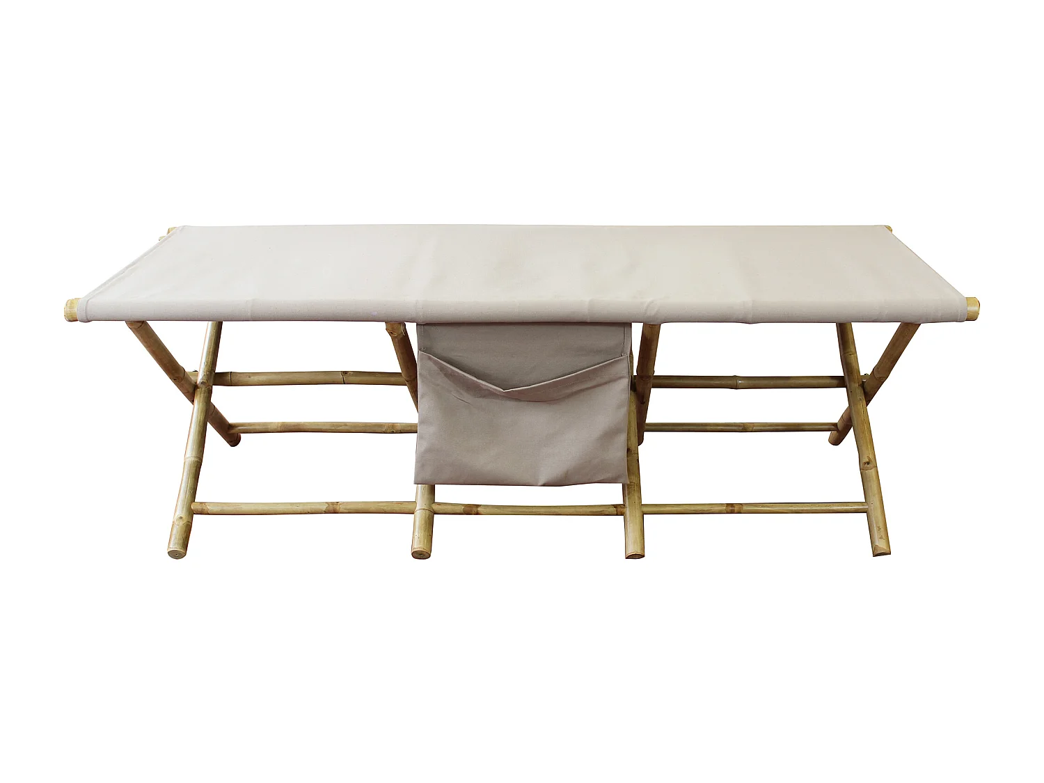 MilaniHome.it - lettino da giardino in bamboo di design per esterno giardino cm 76 l x 180 p x 48 hdi coloreBeige