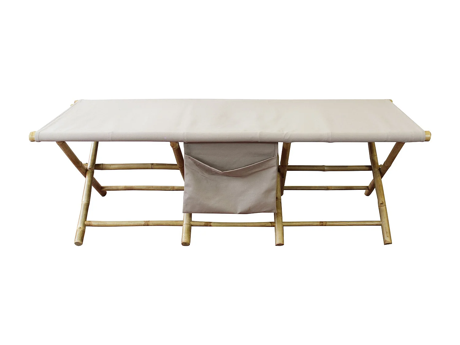 MilaniHome.it - lettino da giardino in bamboo di design per esterno giardino cm 76 l x 180 p x 48 hdi coloreBeige